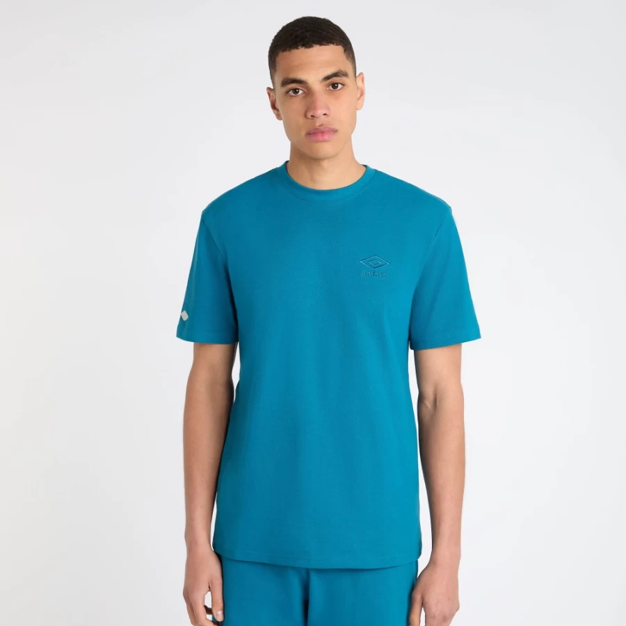Umbro Men's Sport Style Pique Tee in Lyons Blue - Athletic Comfort Fit