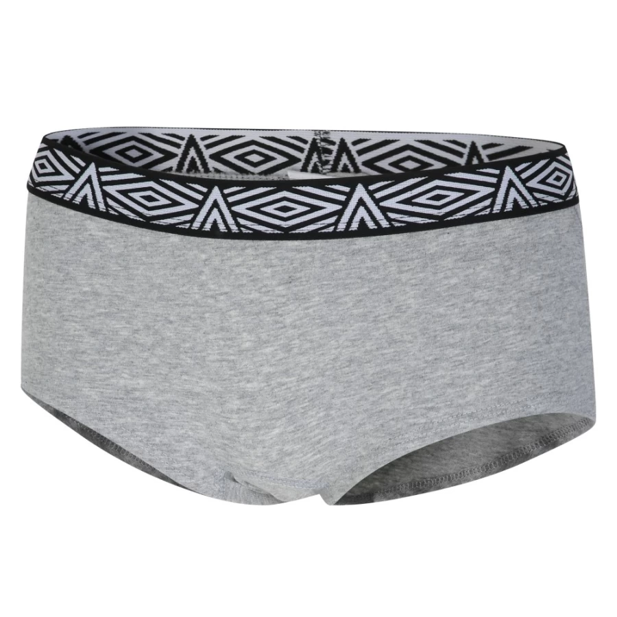 Umbro Women's Core Hipster Underwear 2 Pack - Black & Grey Marl