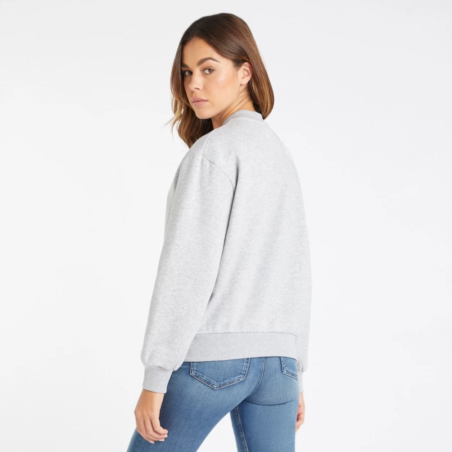 Umbro Women's Grey Marl & White Core Half Zip Sweatshirt