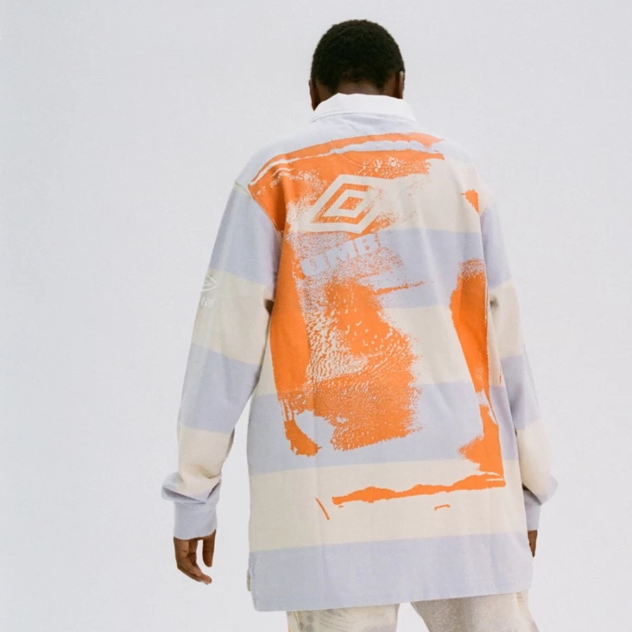 Umbro Men's Aries Rugby Shirt - Lilac, Cream & White Screenprinted Jersey