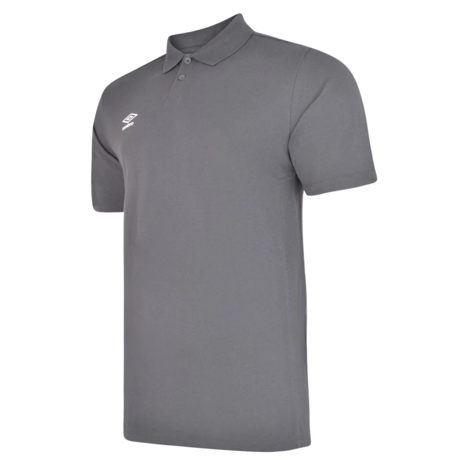 Umbro Kids' Essential Polo Shirt - Carbon & White, Junior Sportswear